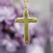 Collier Croix or jaune et perles d'or ancienne 58 Facettes CVP197