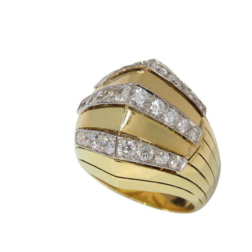 Bague 54 Jaeger-LeCoultre - Bague de montre secrète en or et diamants des années 1950 58 Facettes 22059-0203