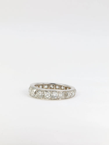 Bague Alliance Belle Epoque platine diamants taille ancienne 5ct 58 Facettes 391.01