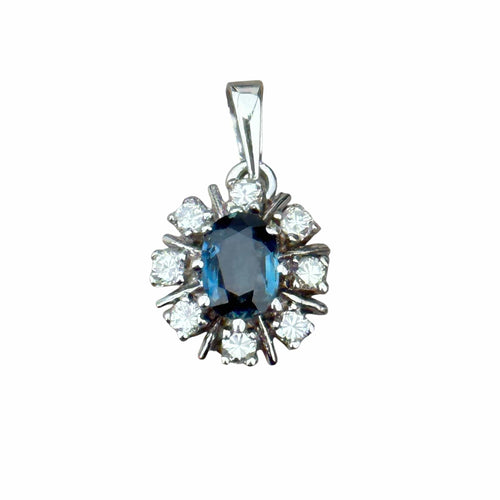 Pendentif Pendentif marguerite saphir diamants 58 Facettes 231
