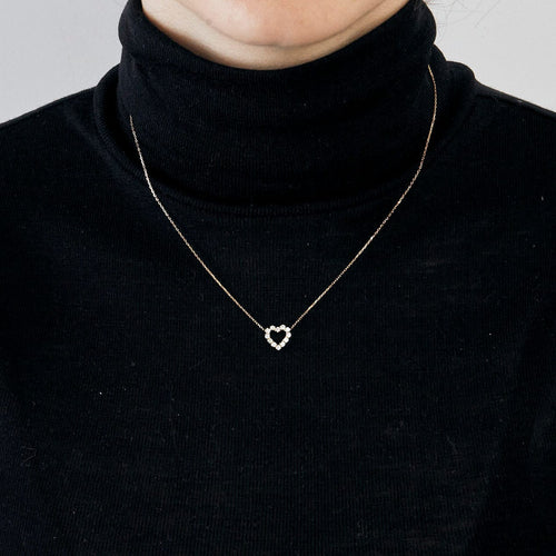 Collier Collier cœur or rose et diamants 58 Facettes