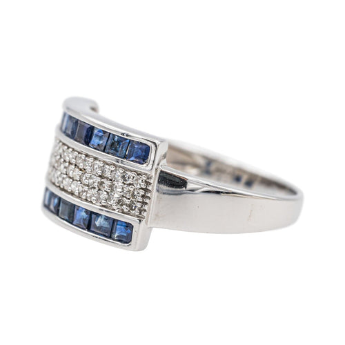 Bague 57 Bague Or blanc Saphir 58 Facettes 3646128CN