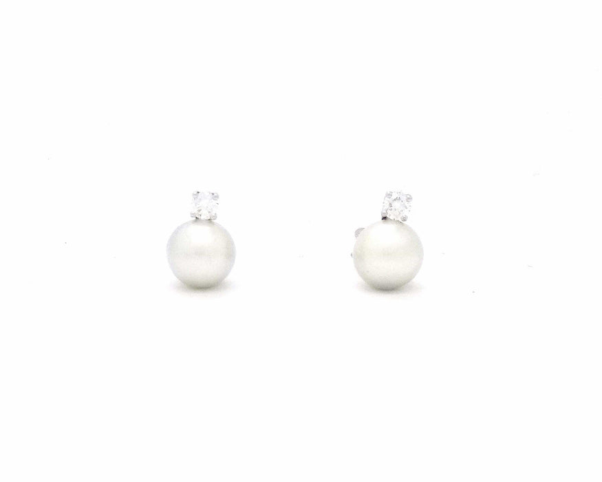 Boucles d'oreilles boucles d'oreilles avec perle australienne et diamants 58 Facettes