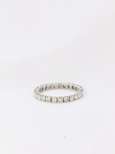 Bague 53.5 Alliance américaine or blanc diamants 1,25 ct 58 Facettes J71