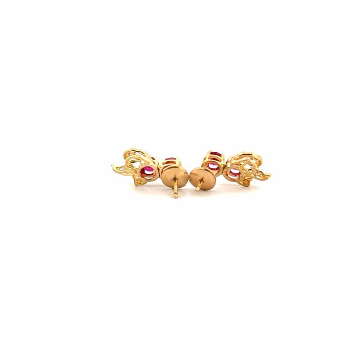 Boucles d'oreilles Puces D'oreilles Or Jaune 18k Topazes & Diamants 58 Facettes C4BO-GS27212-04