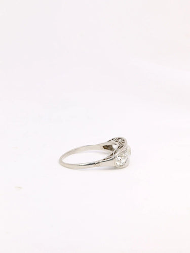 Bague 57 Bague jarretière Belle Epoque platine diamants taille ancienne 58 Facettes J302