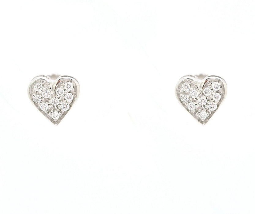 Boucles d'oreilles Boucles d'oreilles coeur avec diamants 0,15 ct 58 Facettes