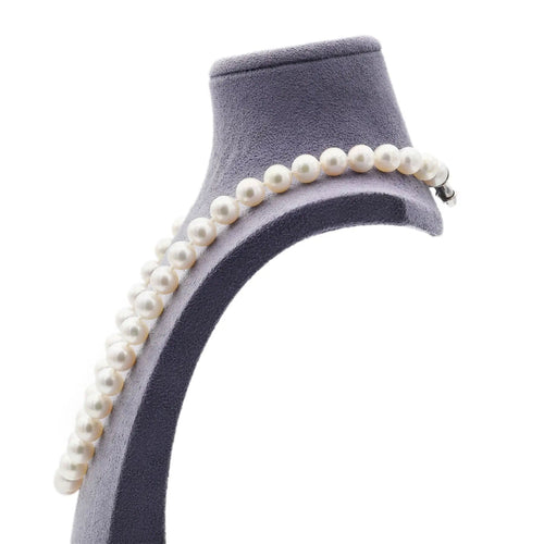Collier Collier de perles japonaises avec fermoir en or blanc 58 Facettes