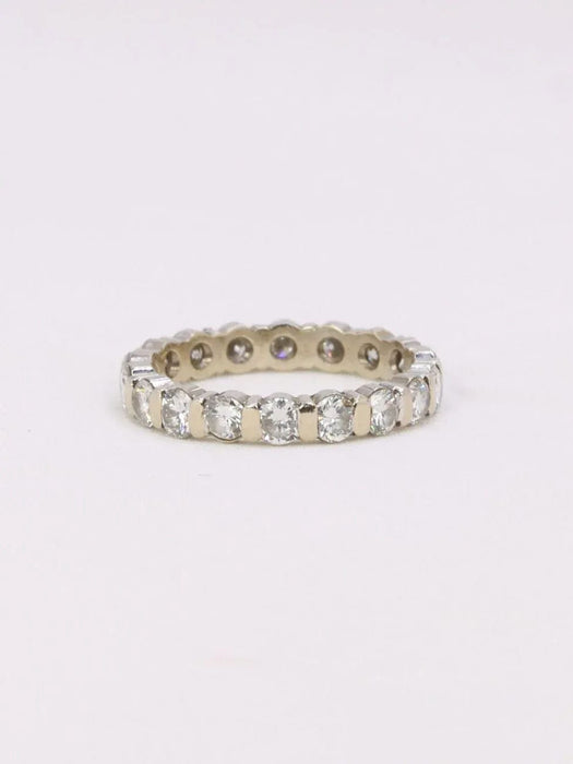 Bague 51 Alliance or blanc diamants 58 Facettes J364