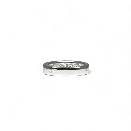 Bague 54 Demie alliance en or blanc sertie de diamants 58 Facettes