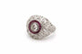 Bague 53 Bague Dôme Art Déco Diamants Rubis Platine 58 Facettes 24716