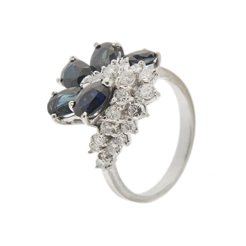 Bague Bague contraire avec diamants et saphirs 58 Facettes 35139
