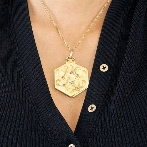 Pendentif Pendentif porte souvenir or jaune et diamants 58 Facettes ASN03502