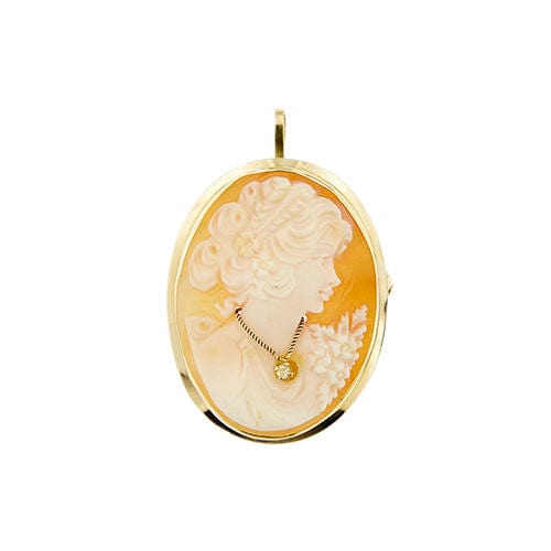 Pendentif Broche pendentif camée en or jaune 58 Facettes 37486
