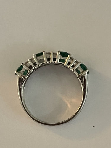 Bague 54 Bague Jonc Or Gris Emeraudes Diamants 58 Facettes LOT 6113