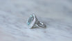 Bague 49.5 Bague Art Déco or blanc, platine, aigue-marine, diamants 58 Facettes