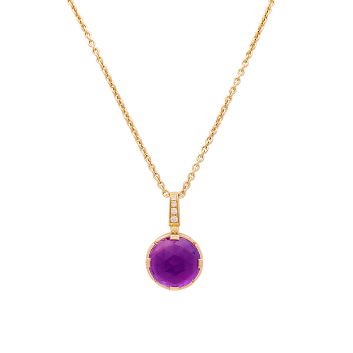 Halskette Bulgari, "Parentesi Cocktail", Roségold, Amethyst, Diamanten.