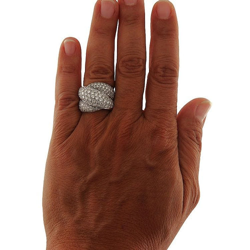 Bague 54 Bague en or blanc avec pavé de diamants de 4,51 ct 58 Facettes G3802