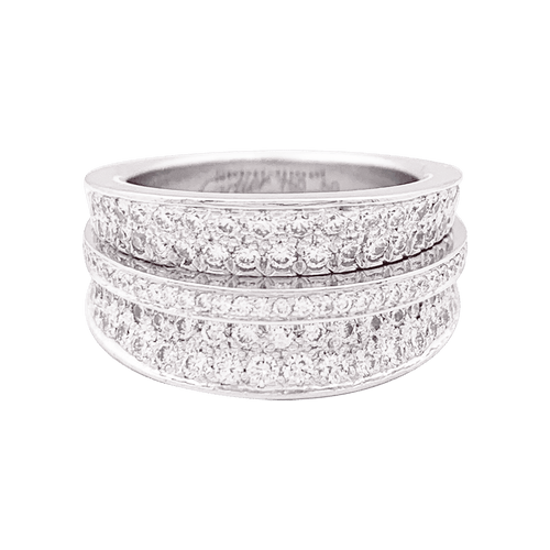 Bague 50 Bague Cartier "Barrette" or blanc, diamants. 58 Facettes 34140