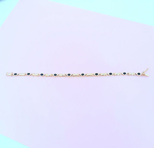 Bracelet Bracelet or jaune saphirs et diamants 58 Facettes AA 1689