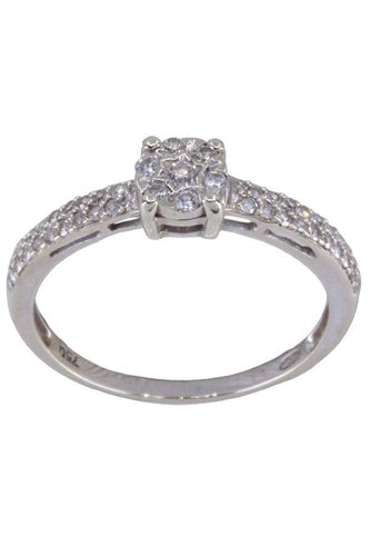 Bague 54 Bague solitaire or blanc diamants 58 Facettes 086101