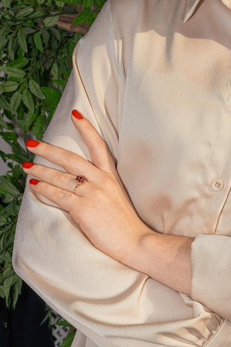 Bague 52 Bague Marguerite  Or rose Rubis 58 Facettes 4354719CN