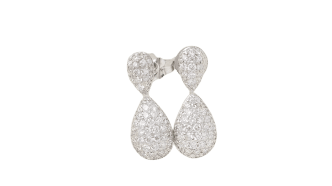 Boucles d'oreilles Pendants d'oreilles en or blanc et diamants 58 Facettes 32102