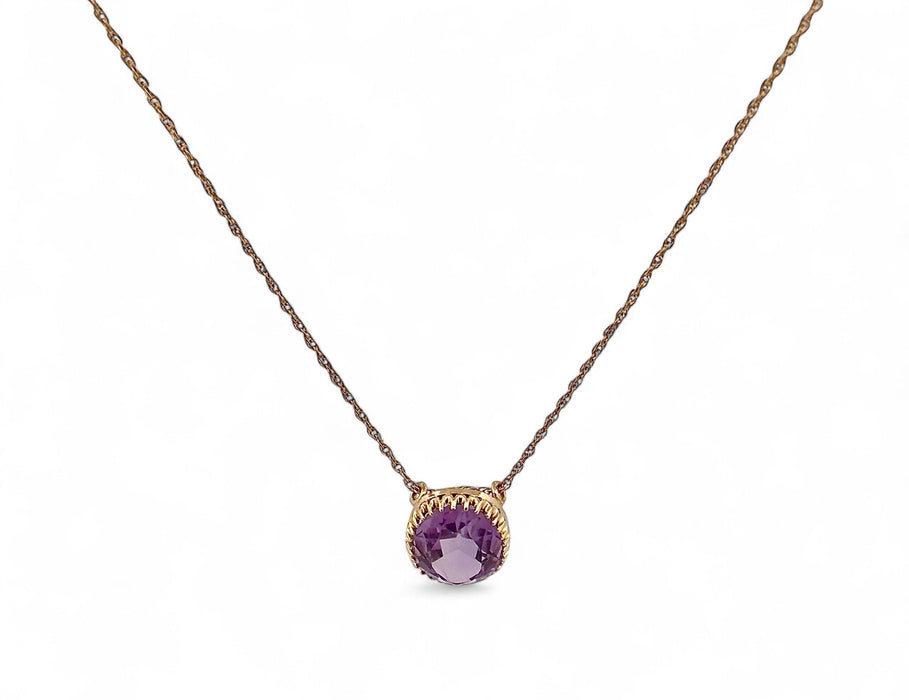 Halskette aus Gelbgold und Amethyst