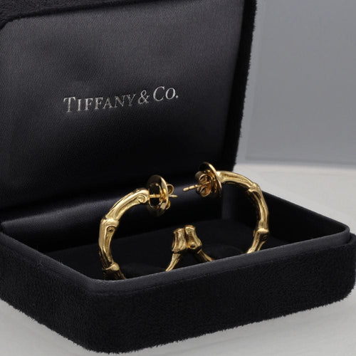 Boucles d'oreilles Boucles d’oreilles Tiffany & Co en or jaune 18K massif – 1996 – 15,60 g – Boîte d’origine 58 Facettes