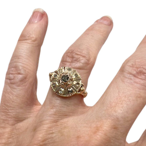 Bague 52 Bague époque 1910-1915 en or et diamants 58 Facettes Q98B