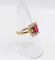 Bague 55 Bague Art Déco or jaune, pierre rouge et diamants taille rose (circa 1920) 58 Facettes A06255
