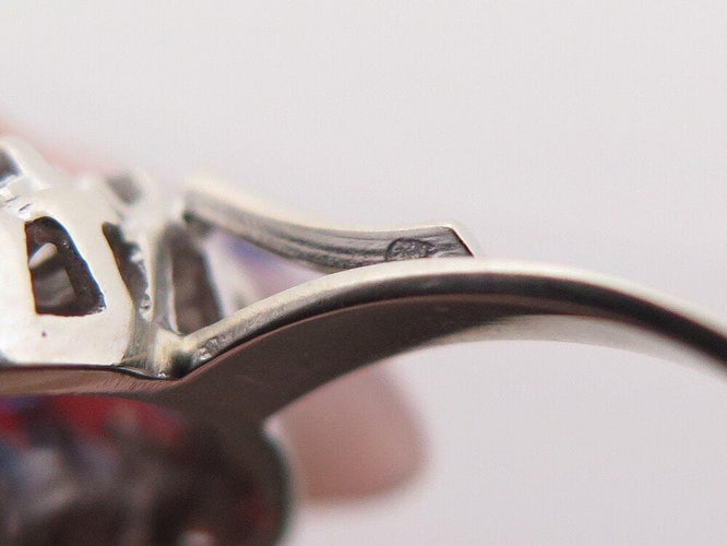 Bague 56 bague marquise en or blanc 18k sertie saphir 1.3ct & diamants 0.3ct 56 58 Facettes 266444