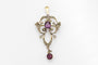 Pendentif Broche pendentif Art Nouveau améthystes et perles, Angleterre, vers 1900. 58 Facettes 10752