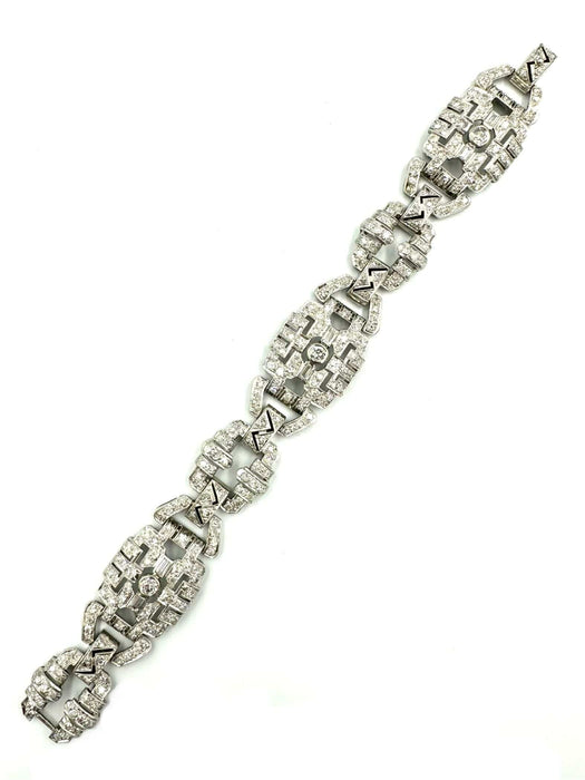 Bracelet Bracelet Art-Déco platine et diamants (8.5ct) 58 Facettes