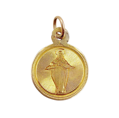 Pendentif Médaille religieuse victorienne or jaune 58 Facettes A05601