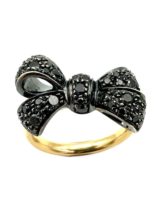 Bague 53 POMELLATO. Collection  "Forever", bague 2 ors 18K et diamants noirs 58 Facettes