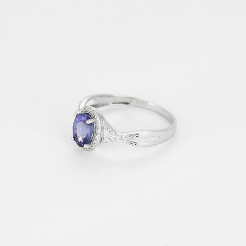 Bague 56 Bague en Or jaune, tanzanite et diamants 58 Facettes VEN0021