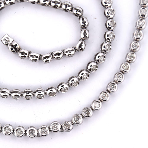 Collier Collier « TENNIS » - Or blanc 18 carats 58 Facettes