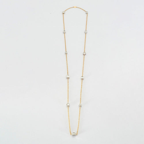 Collier Collier or jaune chaîne alternée de diamants 58 Facettes 3670