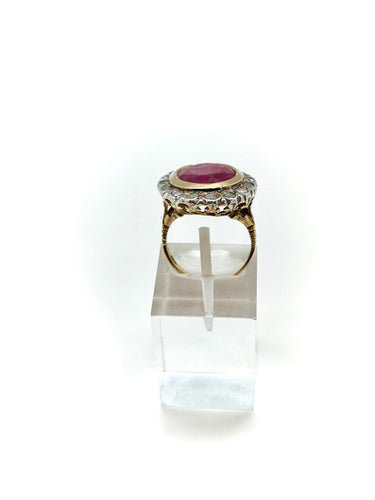 Bague 51 Bague ancienne rubis diamants 58 Facettes M9044