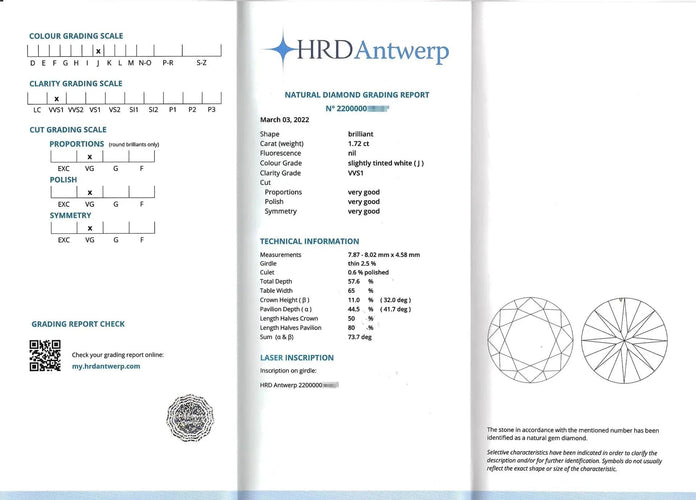 Bague 52 Bague solitaire de 1,72 carat 58 Facettes 12868