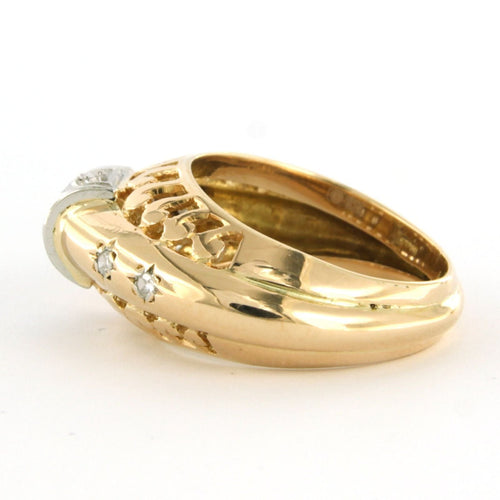 Bague 55 Bague rétro en or et platine avec diamant taille simple jusqu'à 0,35 ct 58 Facettes