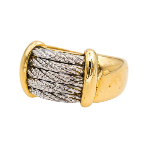 Bague 47 Fred Bague  Force 10 Or jaune, Acier 58 Facettes 4891394CN