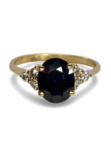 Bague 53 Bague or jaune saphir et diamants 58 Facettes 883