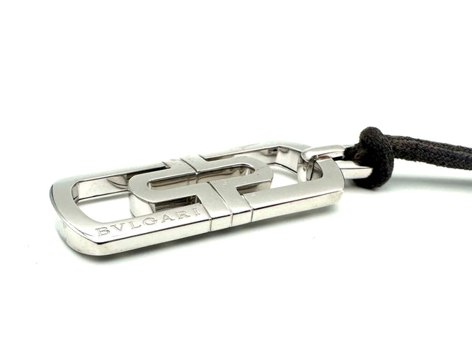 Collier BVLGARI. Collection "Parentesi", collier or blanc 18K 58 Facettes