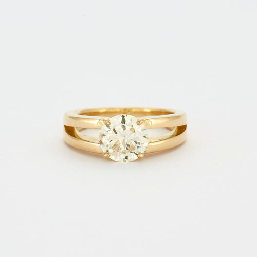 Bague 56 Bague Solitaire Diamant 2 carats or jaune 58 Facettes