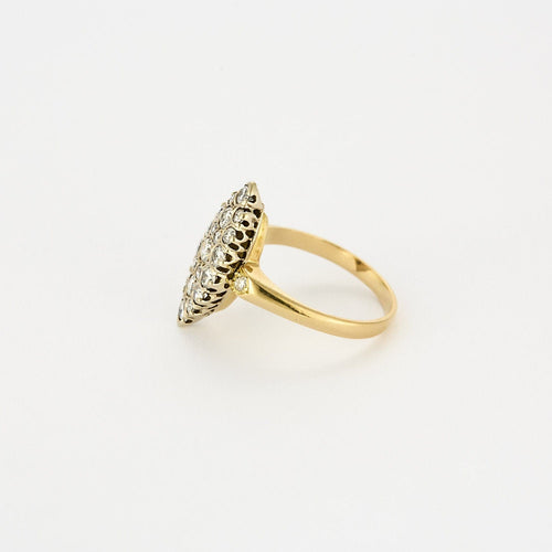Bague 58 Bague marquise en or jaune et diamants 58 Facettes COL31344
