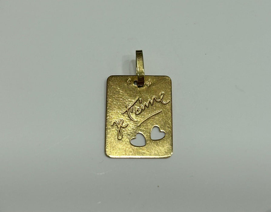 Pendentif Pendentif or jaune je t'aime 58 Facettes LP245