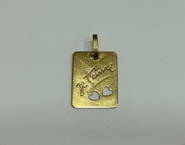 Pendentif Pendentif or jaune je t'aime 58 Facettes LP245/3