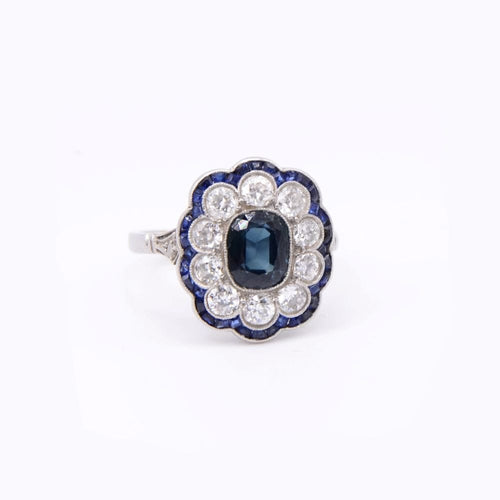 Pierścionek Art Deco z szafirem „Cérulea” 